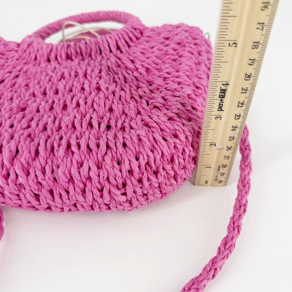 Top It Off Pink Crossbody Straw Pouch Purse Beach Travel Resort Vacation Cruise - Picture 4 of 8